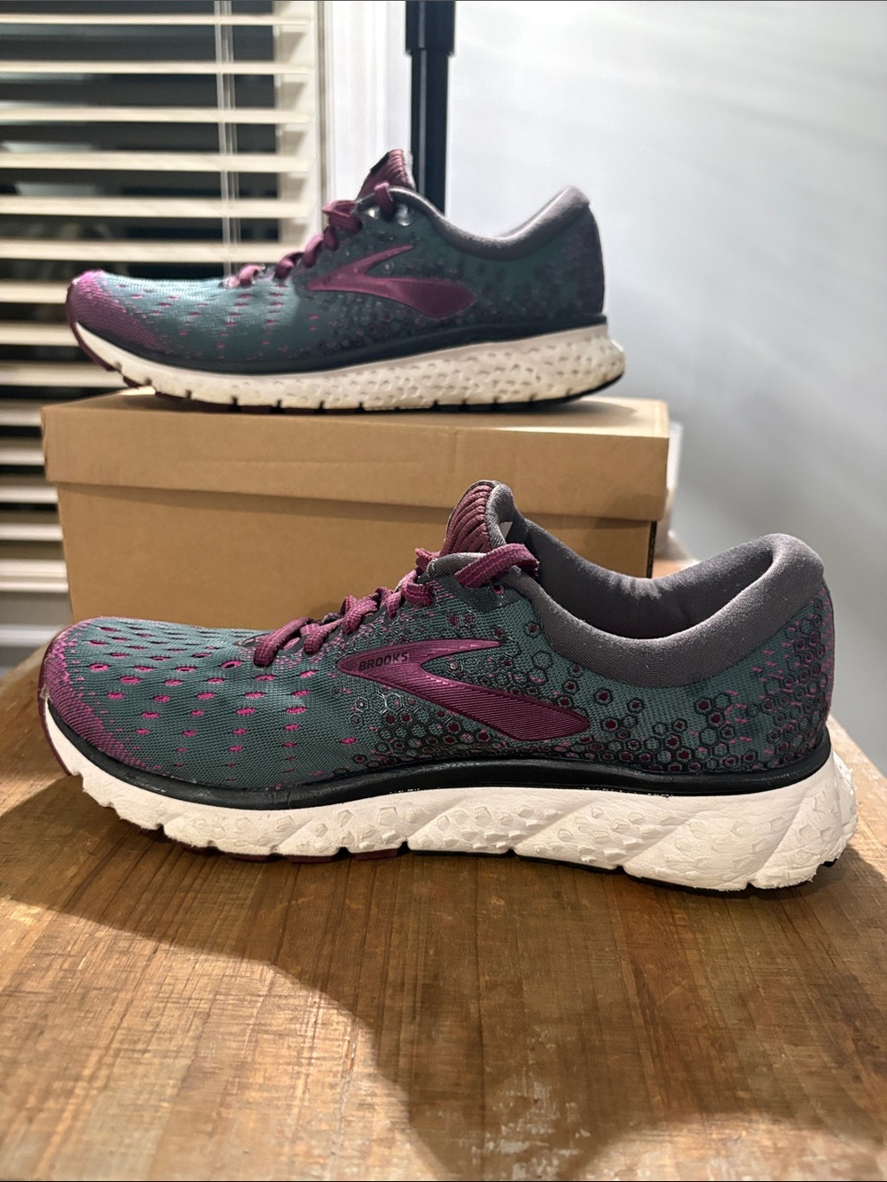 Brooks Women's Teal and Plum Running Shoes